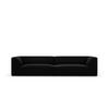 SOFA Ruby aus Samt schwarz 4 Sitzplätze - Schwarz, Textil (93/69/302cm) - Micadoni