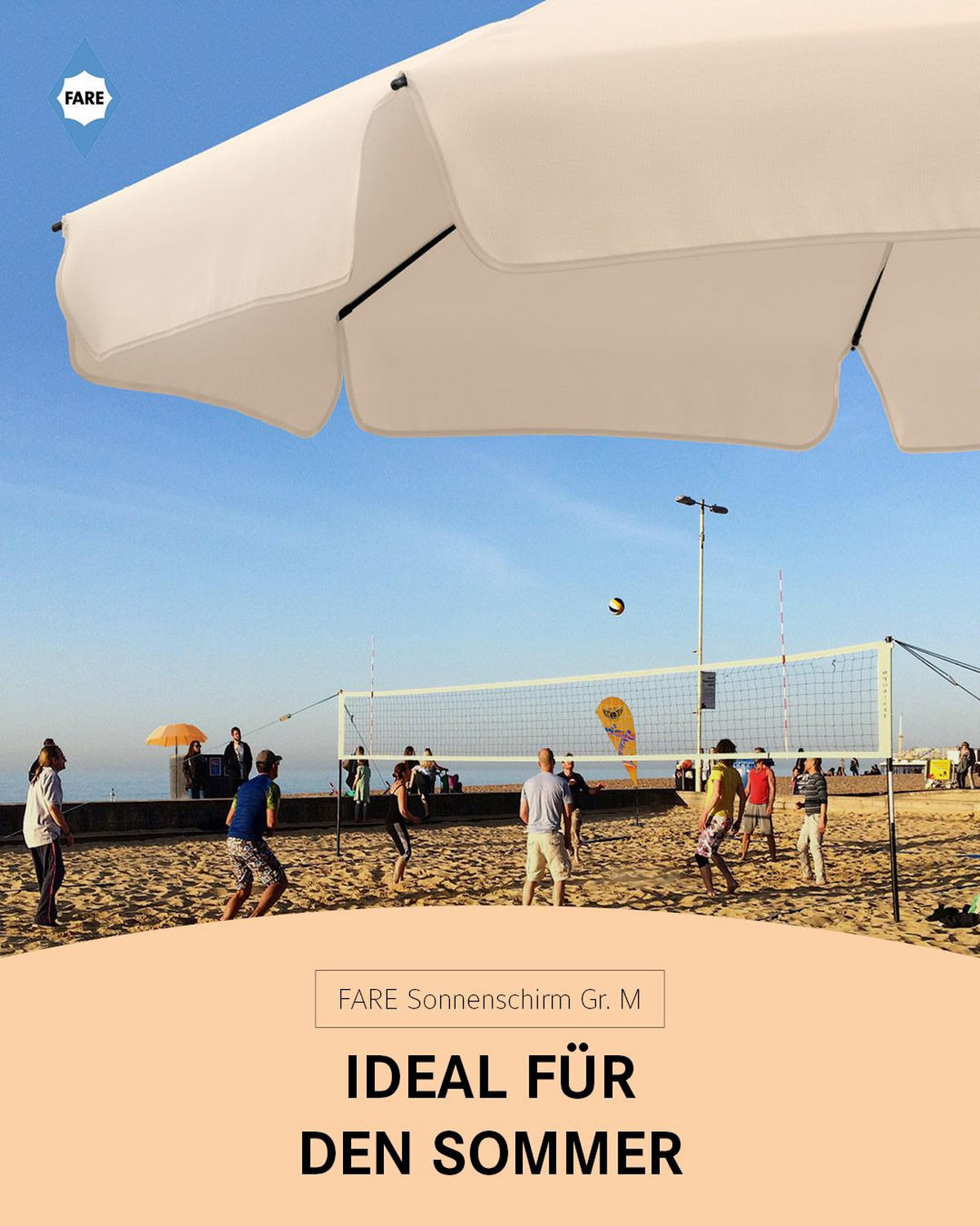 SONNENSCHIRM 180/180/127 cm - Beige, Kunststoff (180/180cm) - FARE