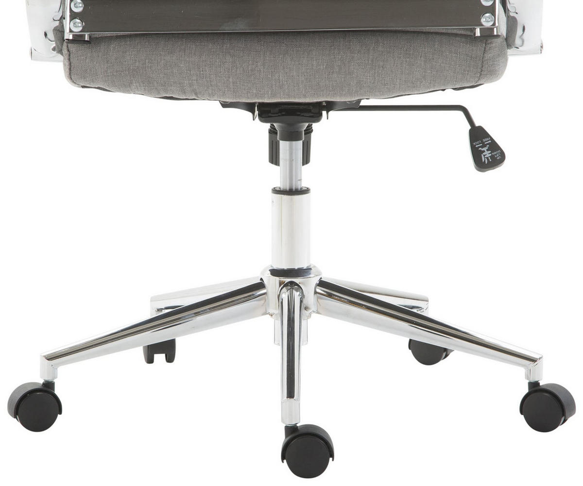 DREHSTUHL Stoff grau - Chromfarben/Grau, Textil/Metall (58/105/66cm) - CLP