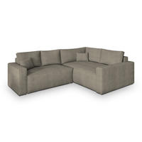 ECKSOFA ERONIS R-S Beige Kordstoff mit Schlaffunktion - Beige, Holz (265/194cm) - MASSENO