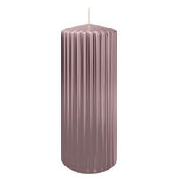 RILLEN KERZEN Mauve 200 x Ø 80 mm, 4 Stück - Mauve, Paraffin (8/20/20cm) - Wiedemann Kerzen