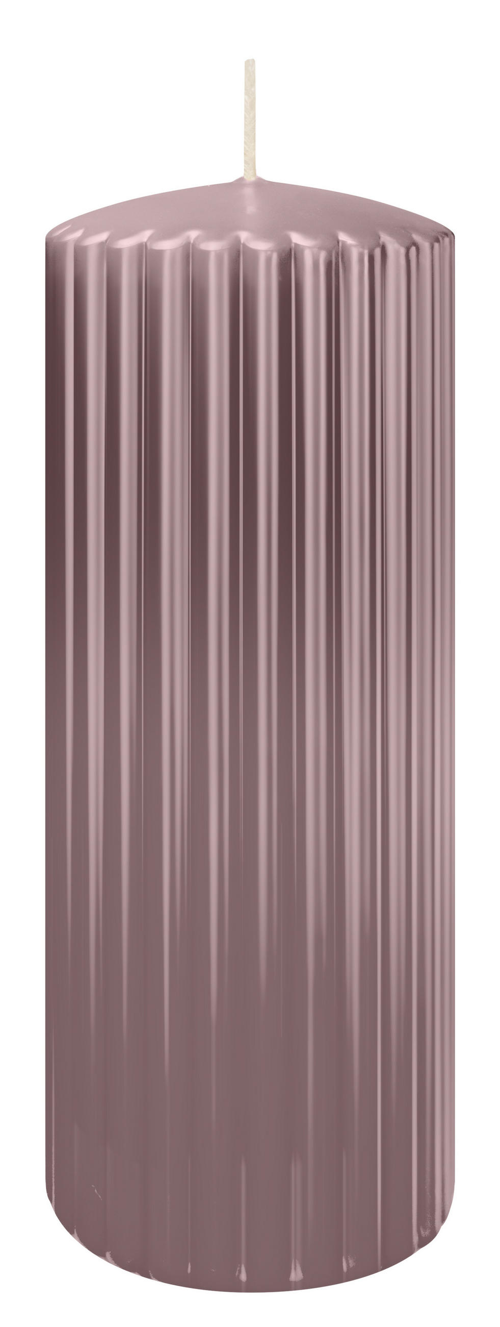 RILLEN KERZEN Mauve 200 x Ø 80 mm, 4 Stück - Mauve, Paraffin (8/20/20cm) - Wiedemann Kerzen
