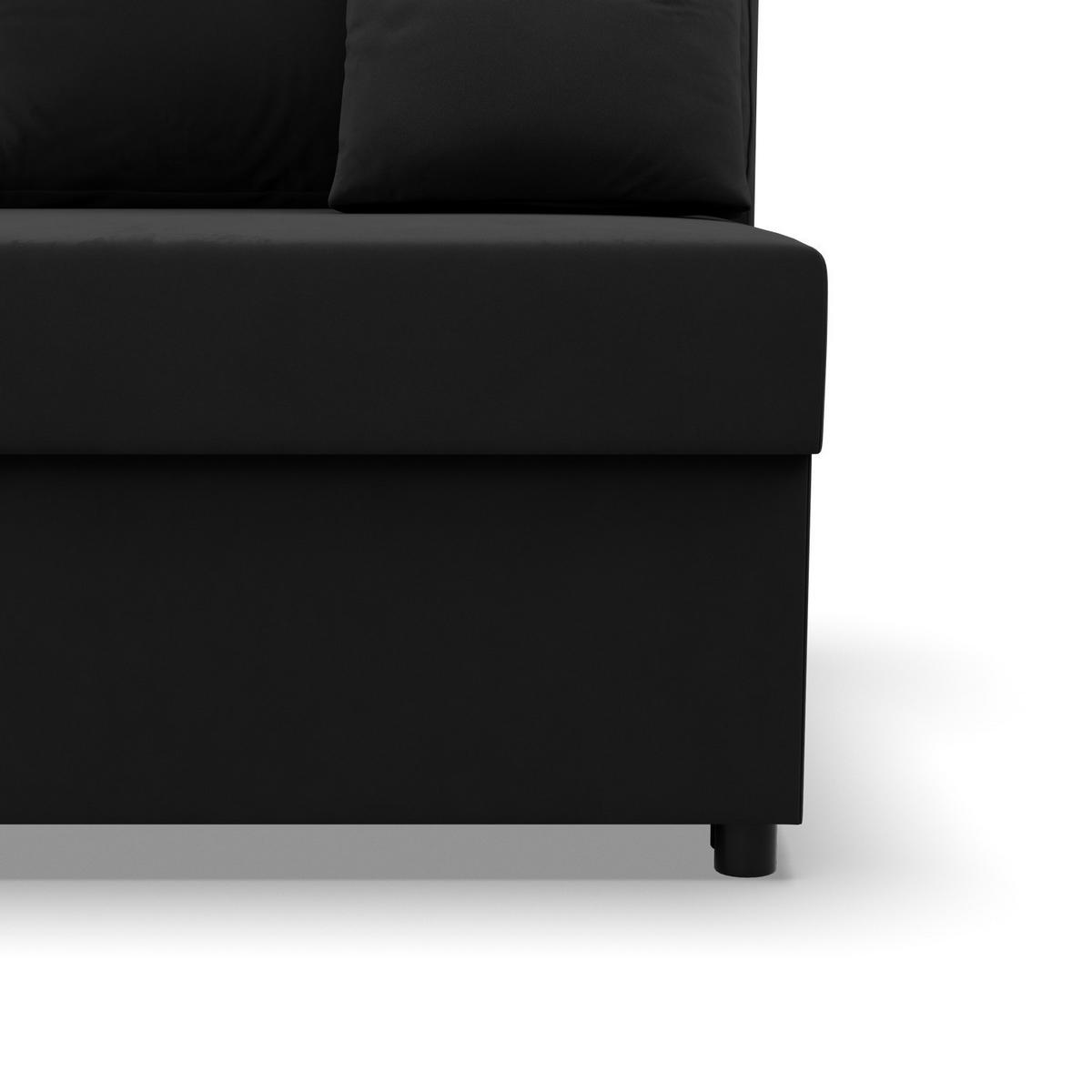 ECKSOFA MIT SCHLAFFUNKTION KEMI Schwarz - Schwarz, Textil (135/201cm) - Mebligo