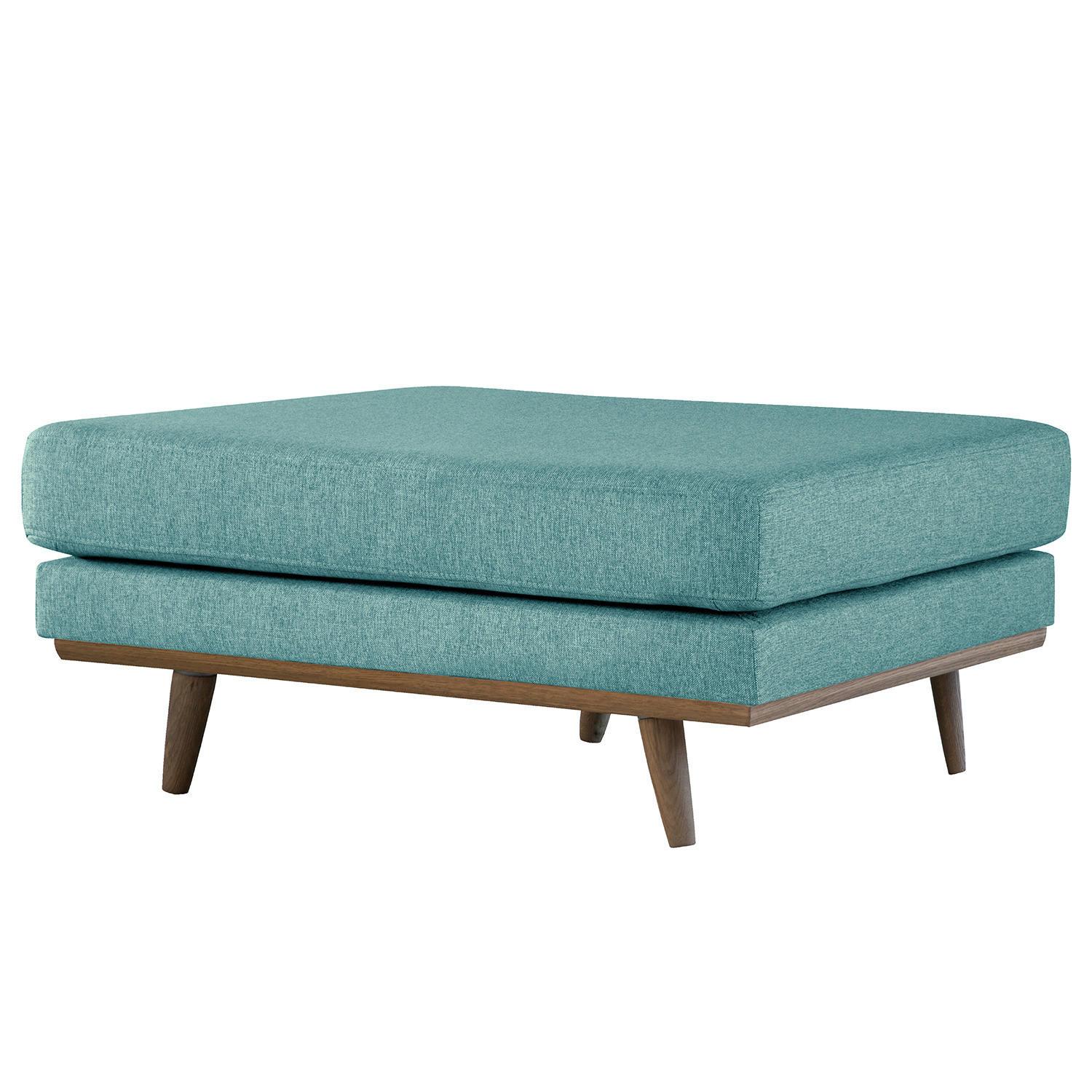 POLSTERHOCKER - Eichefarben/Petrol, Textil (85/43/60cm) - home24