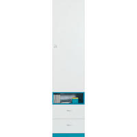 REGAL Merle in Weiß und Türkis – Bücherschrank 45 x 195 x 40 cm (B x H x T) - Weiß, Holzwerkstoff (45/40/195cm)