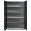 STAHLSCHRANK Bee mit 10 lackierten Fachböden 195x120x60 cm Korpusfarbe Lichtgrau Frontfarbe Anthrazit - Anthrazit, Metall (120/195/60cm)