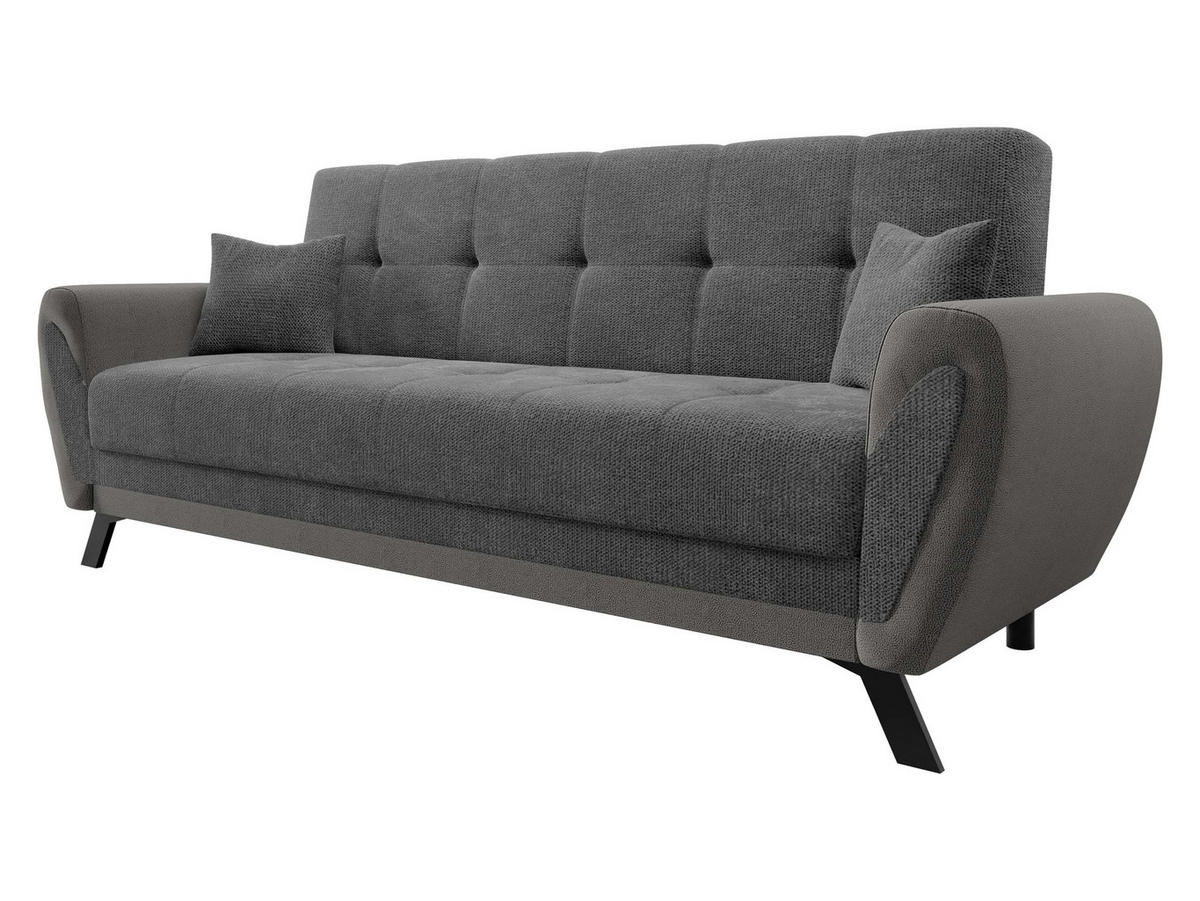 SCHLAFSOFA Kaja - Dunkelgrau/Schwarz, Holz/Textil (228/93/90cm) - MIRJAN24