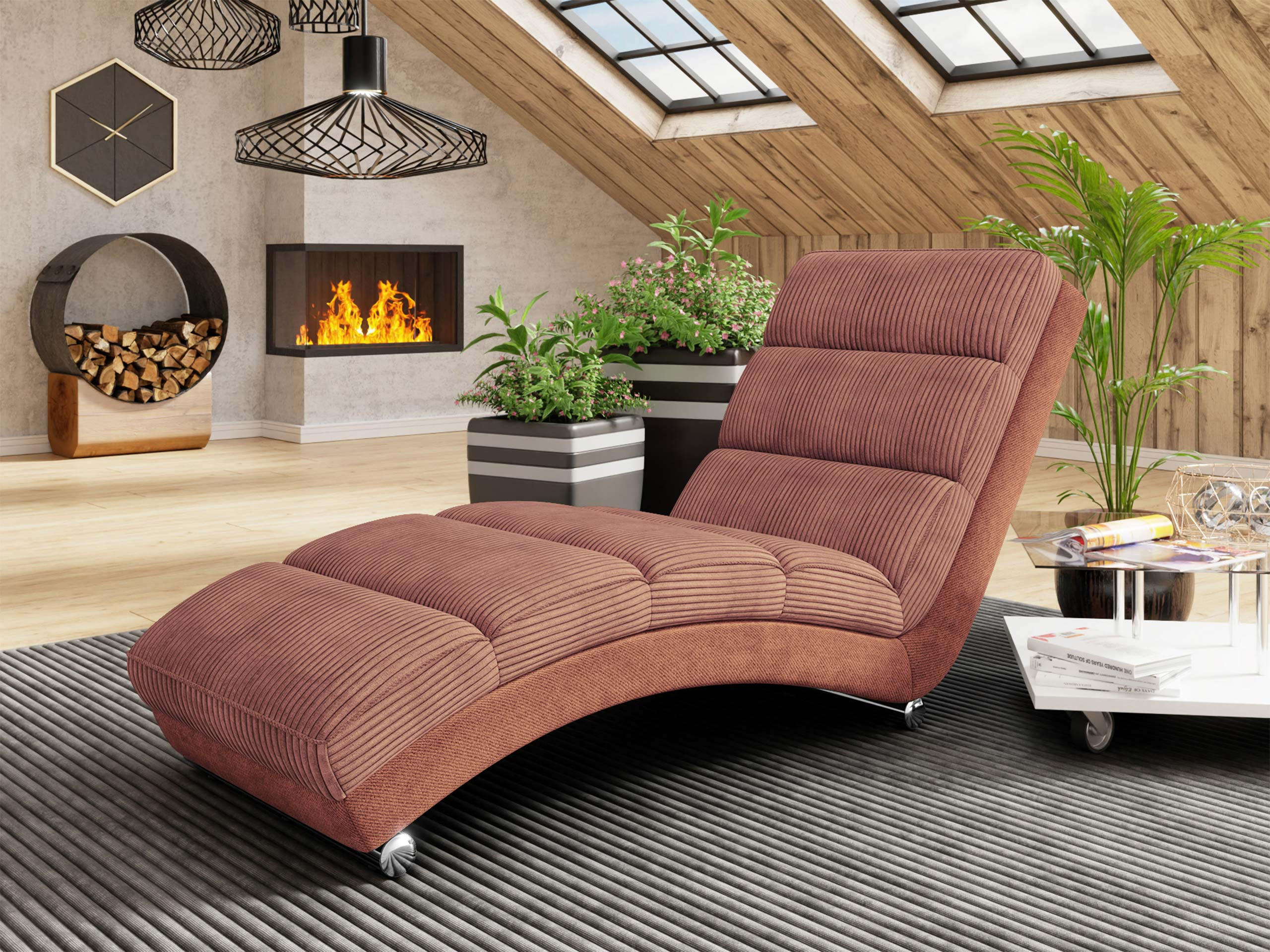 SESSEL Holiday Cord - Chromfarben/Rosa, Holz (62/84/180cm) - MIRJAN24