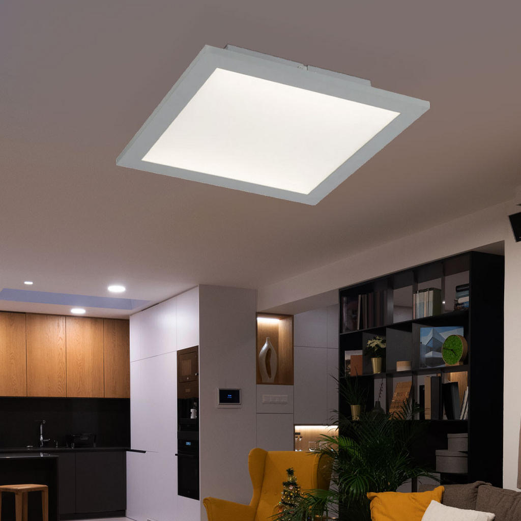 Thumbnail - Globo Lighting Led, Weiß, Metall, Quadratisch, 30x5.1x30 cm, Lampen & Leuchten, LED Beleuchtung, LED-Deckenleuchten