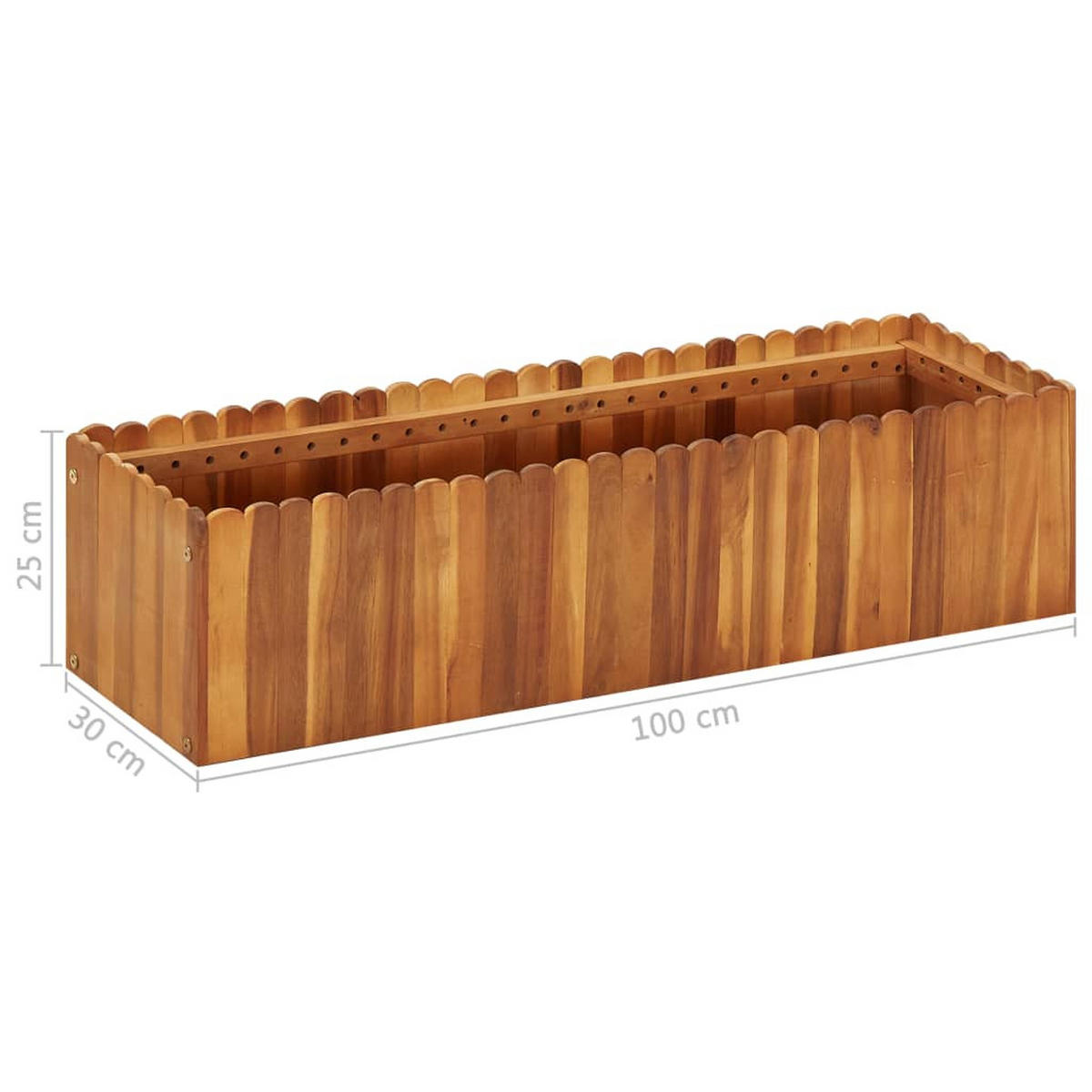 HOCHBEET aus Holz JONA 100x30x25 cm Akazienholz - Braun, Holz (100/25/30cm) - DELUKE