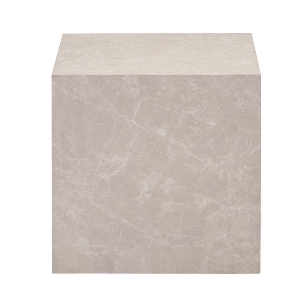 COUCHTISCH AMIRI M - Farbe: Beige, Größe: 50 x 50 x 50 cm - Beige, Holzwerkstoff/Textil (50/50/50cm) - Home Deluxe