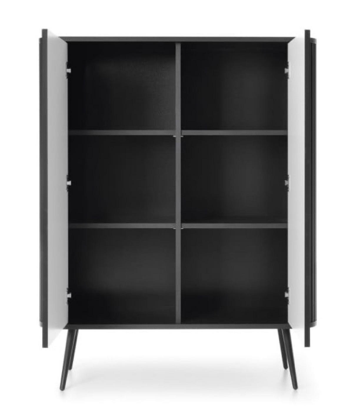 KOMMODE Schwarz K103 Hoch Gefräst - Schwarz, Holzwerkstoff (103/129/39cm) - Sepro Meble