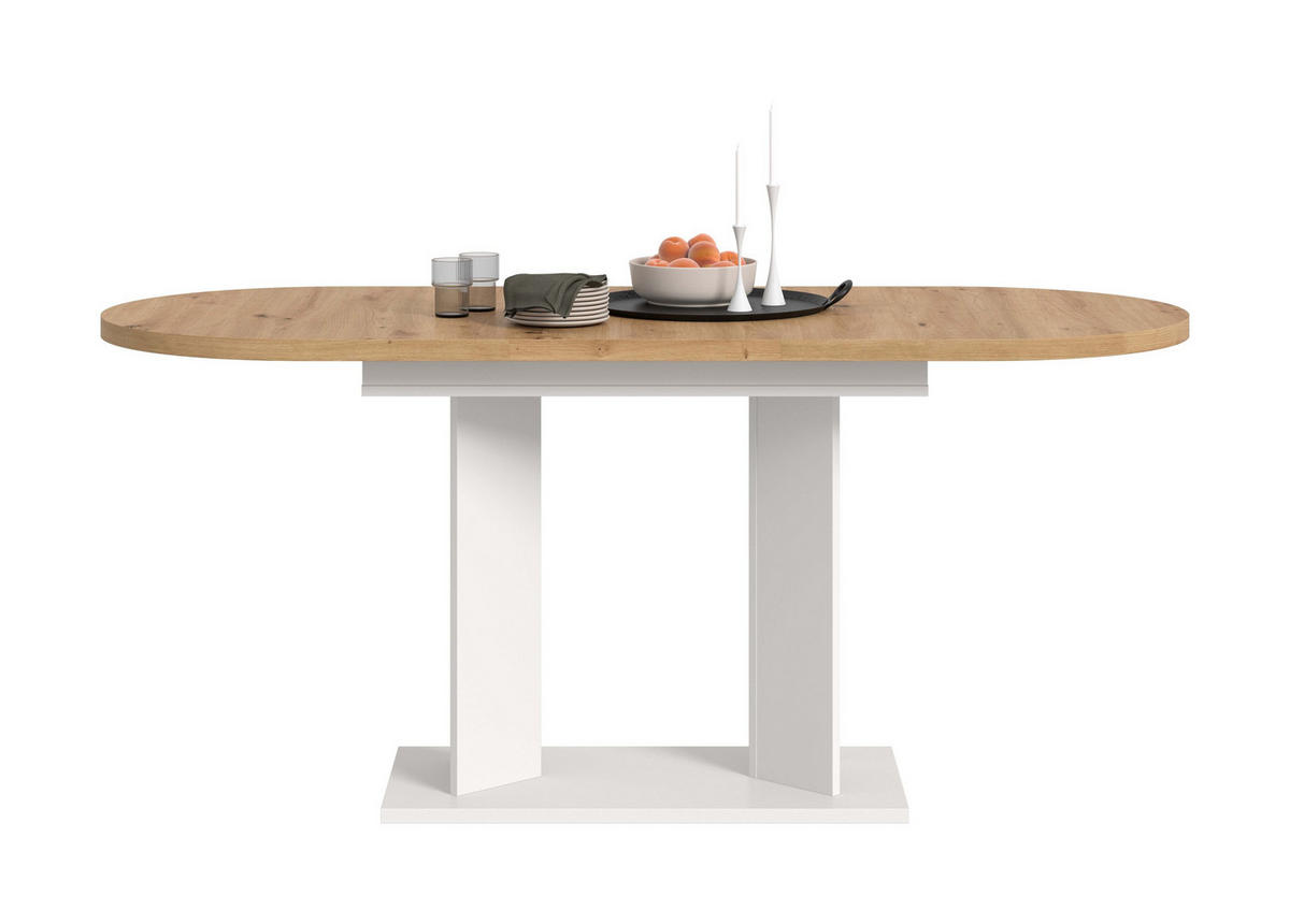 ESSTISCH Gunnar (B/H/T: ca. 170/76/70 cm) in weiß/Artisan Eiche Nachbildung - Weiß, Holzwerkstoff (70/170/76cm)