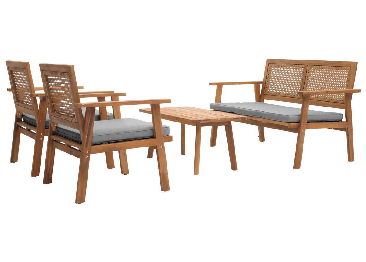 GARTEN-GARNITUR MVG- Grau - Grau, Holz - MCW