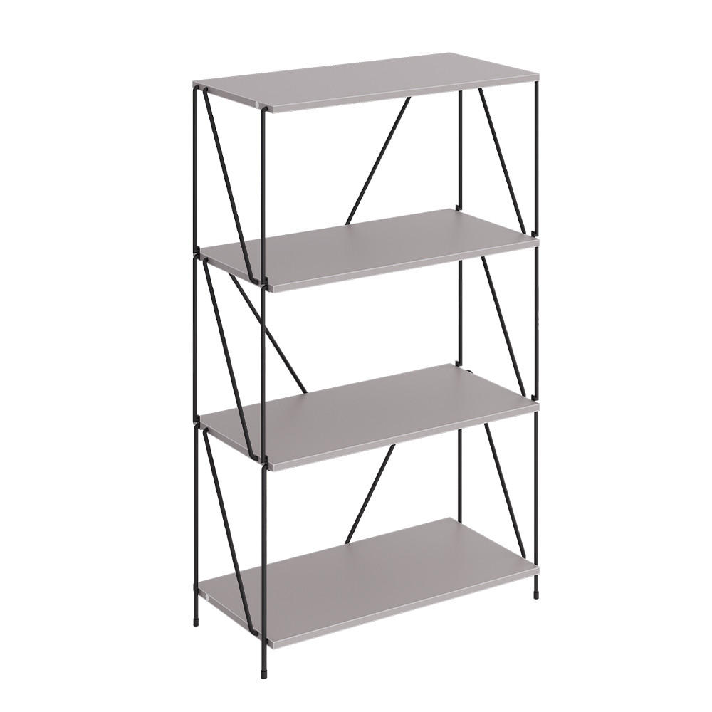 BÜCHERREGAL Ravix Greige/Schwarz 60 x 102.5 cm - Schwarz/Grau, Holzwerkstoff (60/102.5/30cm) - Vicco