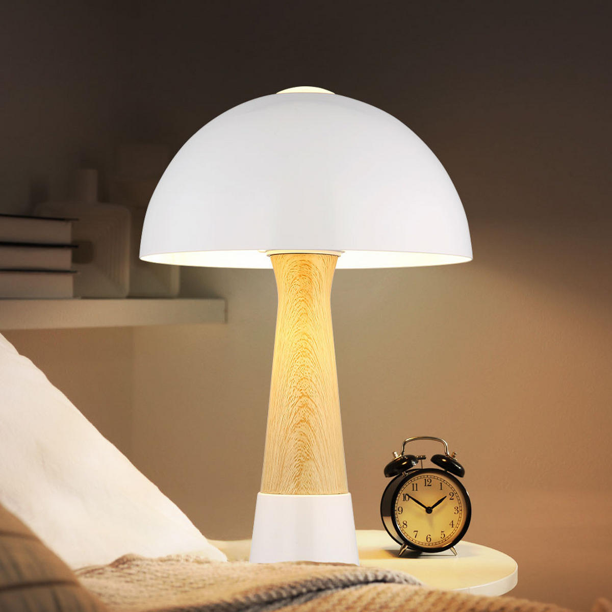 TISCHLEUCHTE Paulin Holzoptik Beige - Beige, Metall (25/25/36.5cm) - Nowa