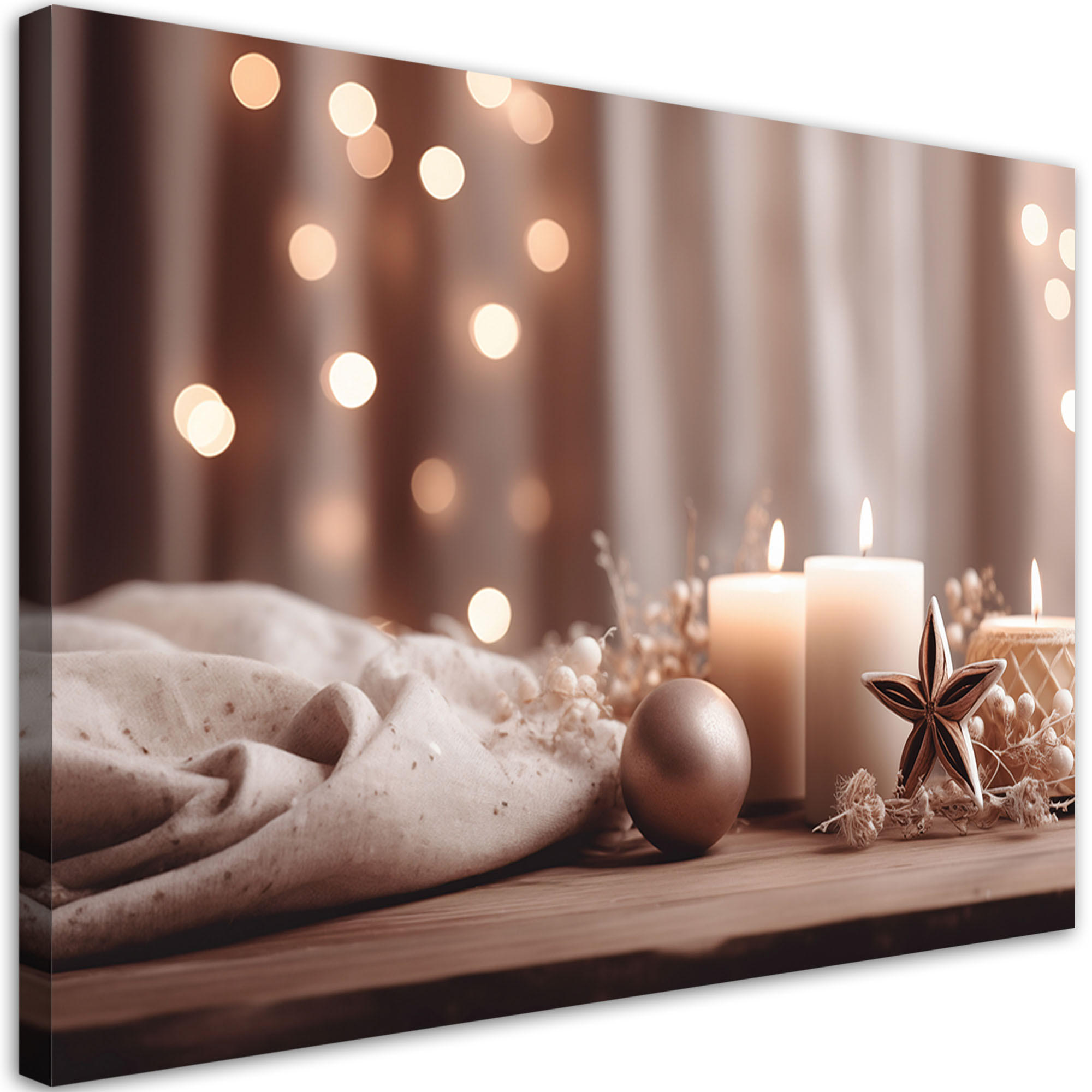 WANDBILD weihnachtsdekoration - Beige, Textil (60/40cm) - Feeby