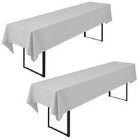 TISCHDECKE 2-teiliges Set Hellgrau 260 x 110 cm - Grau, Textil (260/110/1.5cm)