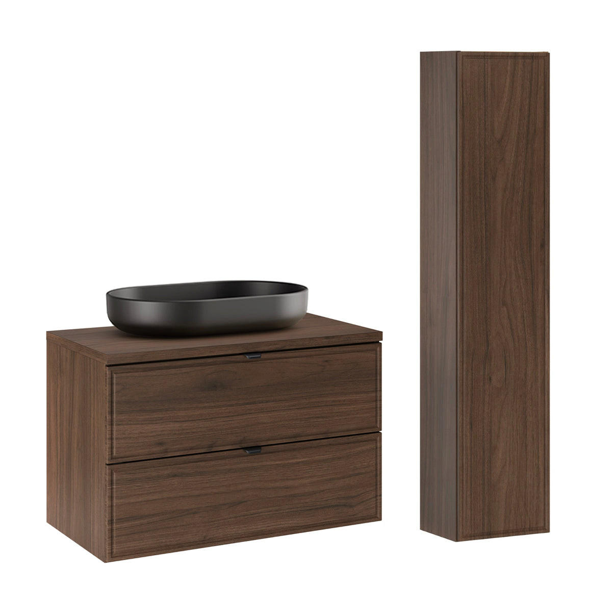 BADMÖBEL 80cm Elias 2er-Set Holz - Braun, Holzwerkstoff (80/52.2/46cm) - Petits-meubles