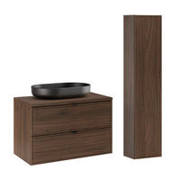 BADMÖBEL 80cm Elias 2er-Set Holz - Braun, Holzwerkstoff (80/52.2/46cm) - Petits-meubles