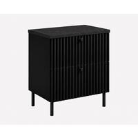 BADEZIMMERSCHRANK: Schwarz / Platte Marmor Black Royal / Griffe Schwarz / Beine Schwarz, 60 x 44,4 x 73,6 cm - Schwarz, Holzwerkstoff (60/73.6/44.4cm) - 3XE LIVING