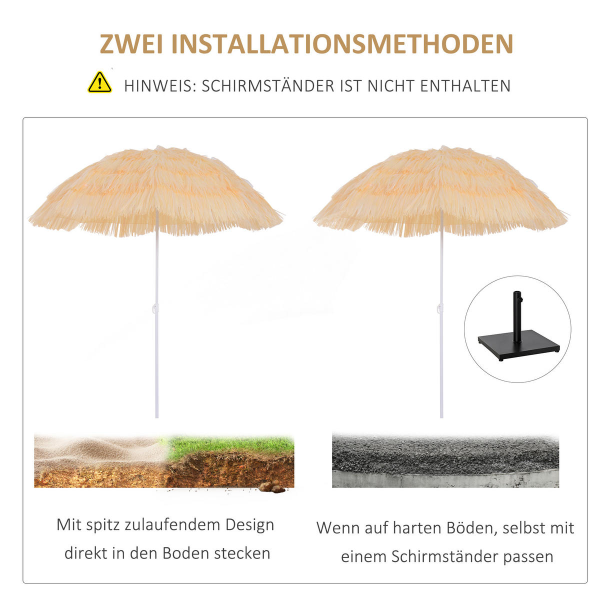 SONNENSCHIRM, Metall, Beige - Beige, Metall (160/160cm) - Outsunny