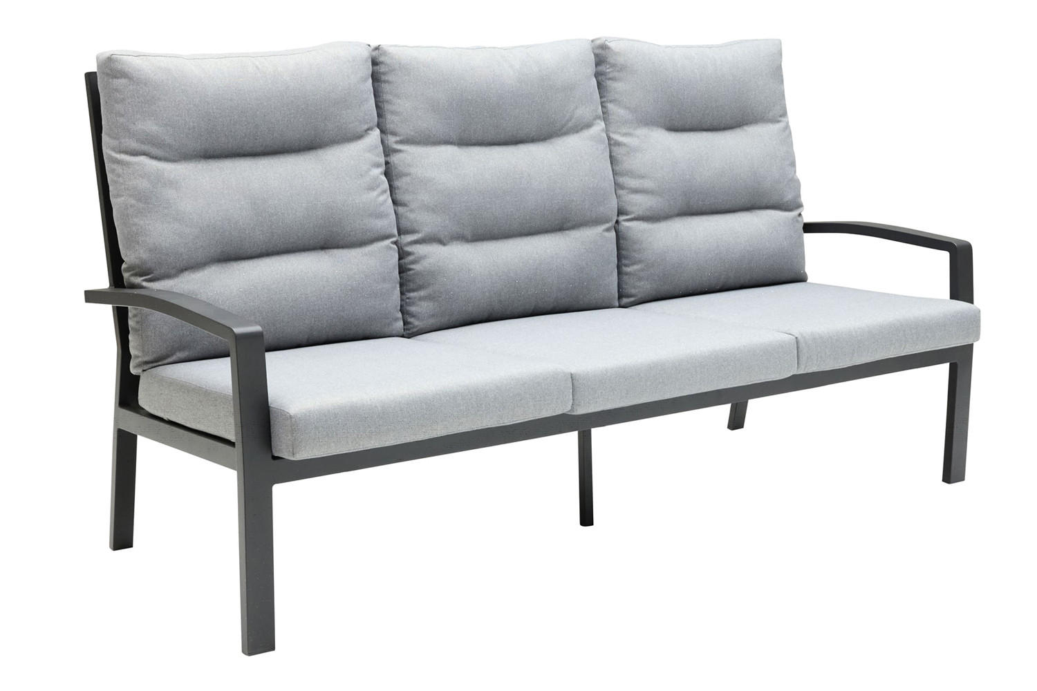 LOUNGESOFA Burundi 210x85x109 cm, Metall, Anthrazit - Anthrazit/Grau, Metall (210/109/85cm) - dasmöbelwerk