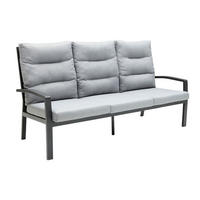 LOUNGESOFA Burundi 210x85x109 cm, Metall, Anthrazit - Anthrazit/Grau, Metall (210/109/85cm) - dasmöbelwerk