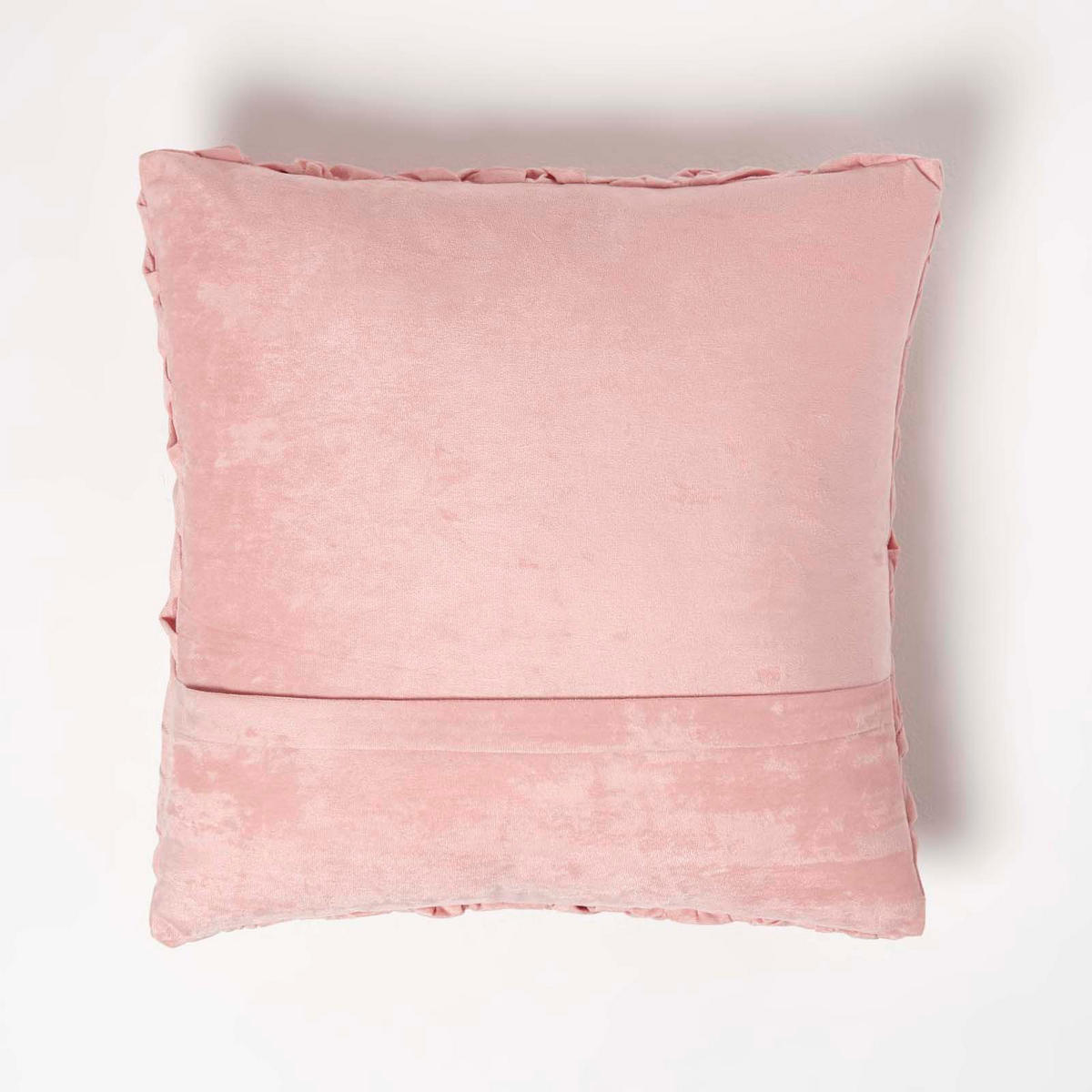 SAMTKISSEN Grace altrosa 45/45 cm plissiert in Flechtoptik - Altrosa, Textil (45/45cm) - Homescapes