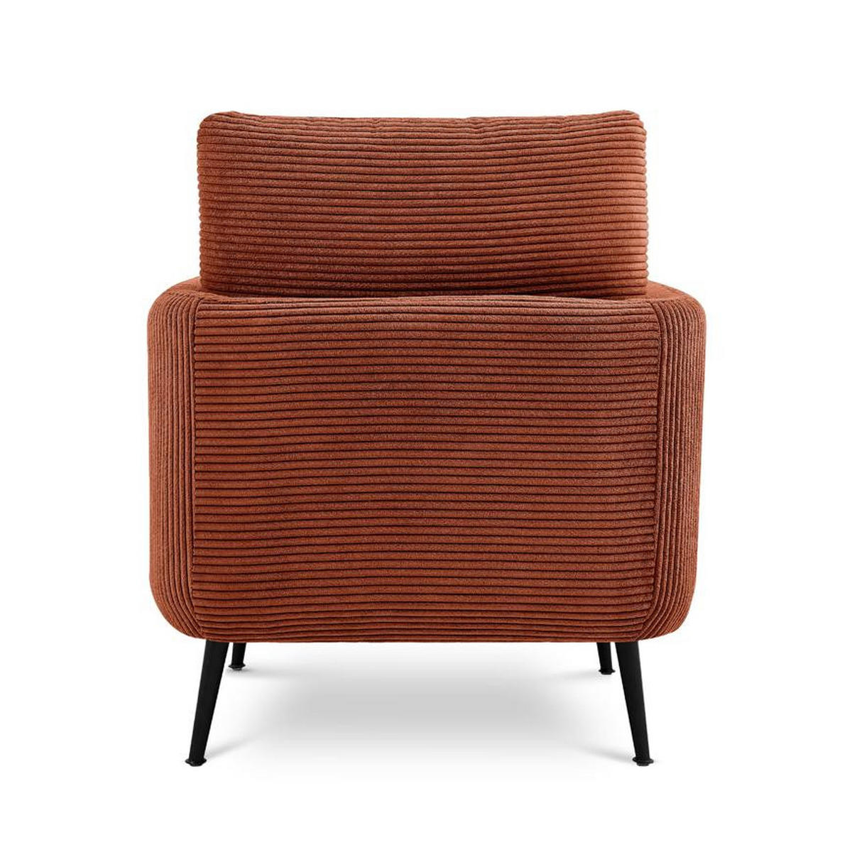 DESIGNER-SESSEL Emma aus Cord in Terrakotta - Rotbraun/Terracotta, Holz/Holzwerkstoff (71/81/75cm) - Sicaan