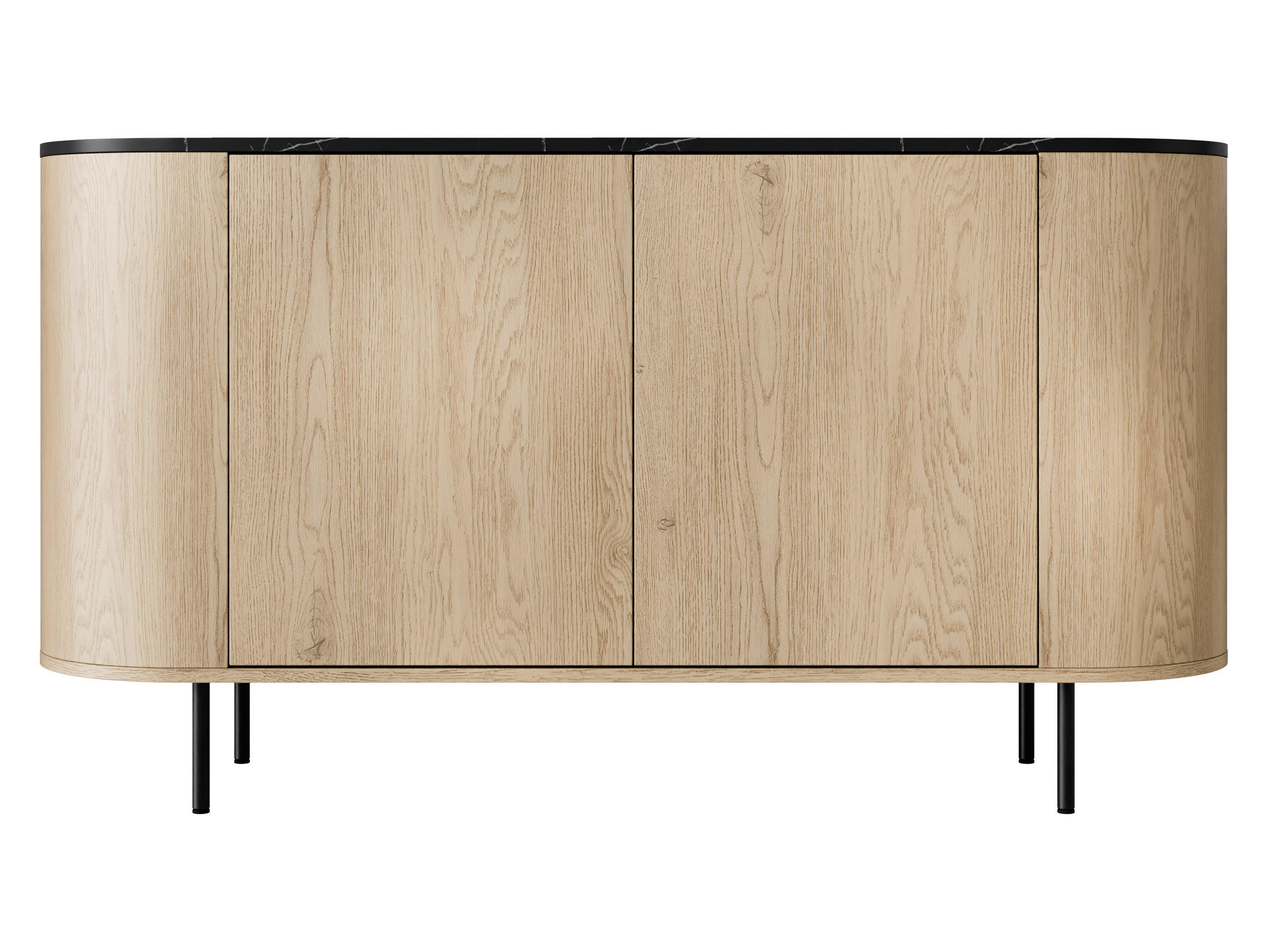 KOMMODE Lygrint 140 2D - Eichefarben/Schwarz, Holzwerkstoff/Metall (139/75/40cm) - MIRJAN24
