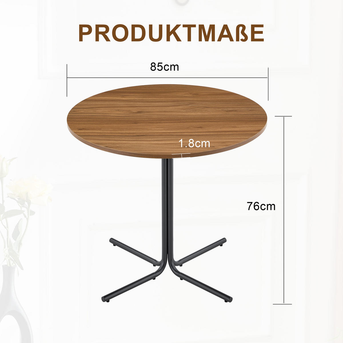 BEISTELLTISCH Tripod-Gestell DE-40071 Schwarz - Schwarz, Holzwerkstoff (85/85/76cm) - ComfortXL