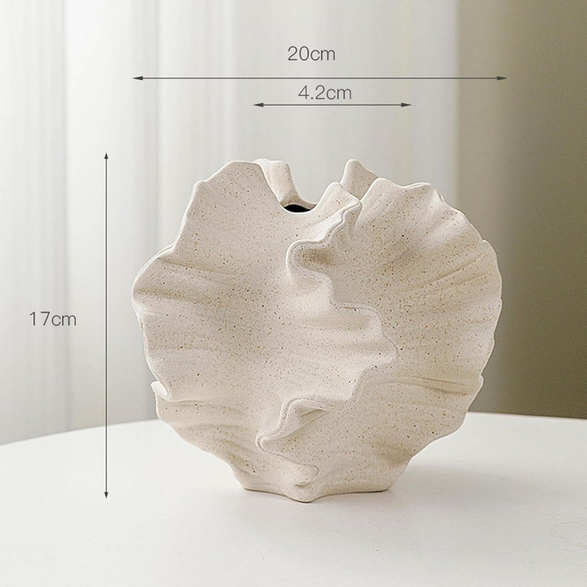 VASE 20 x 20 x 17 cm Keramik - Beige, Keramik (17cm) - LIBRATON