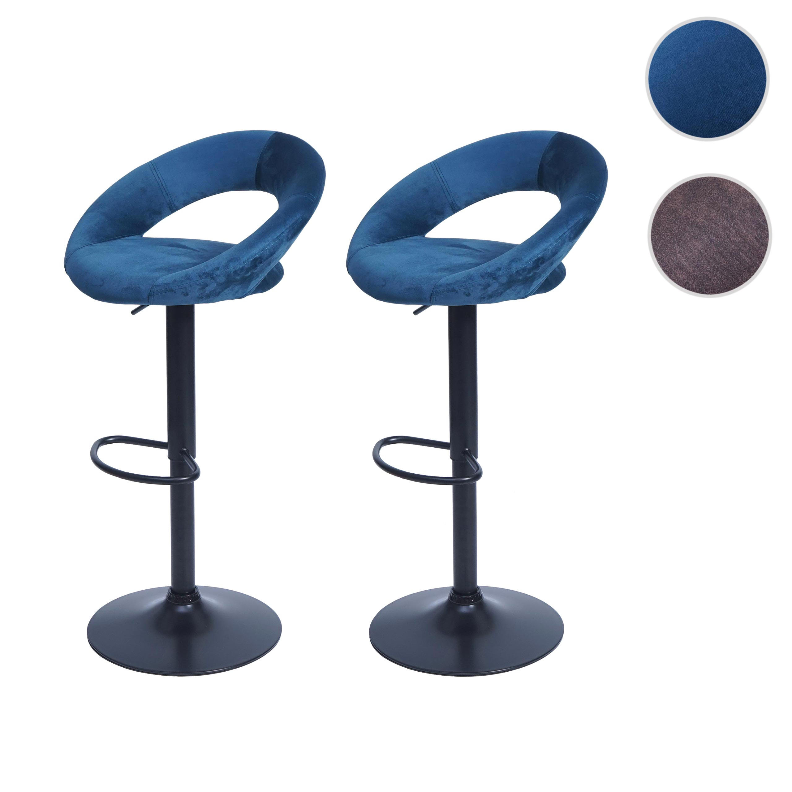BARHOCKER Petrol 2er-Set - Petrol, Textil (53/102/50cm) - MCW
