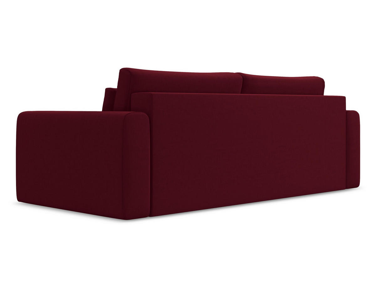 3-SITZER SOFA mit Schlaffunktion Samt Stoff Rot - Bordeaux/Rot, Kunststoff/Textil (238/82/105cm) - Makamii