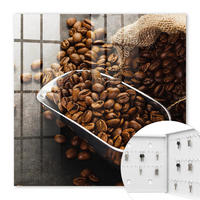 SCHLÜSSELBOX Weiß 30x30 cm – Türöffnung nach rechts - Kaffeebohnen - Braun, Metall (30/30/5cm) - TULUP