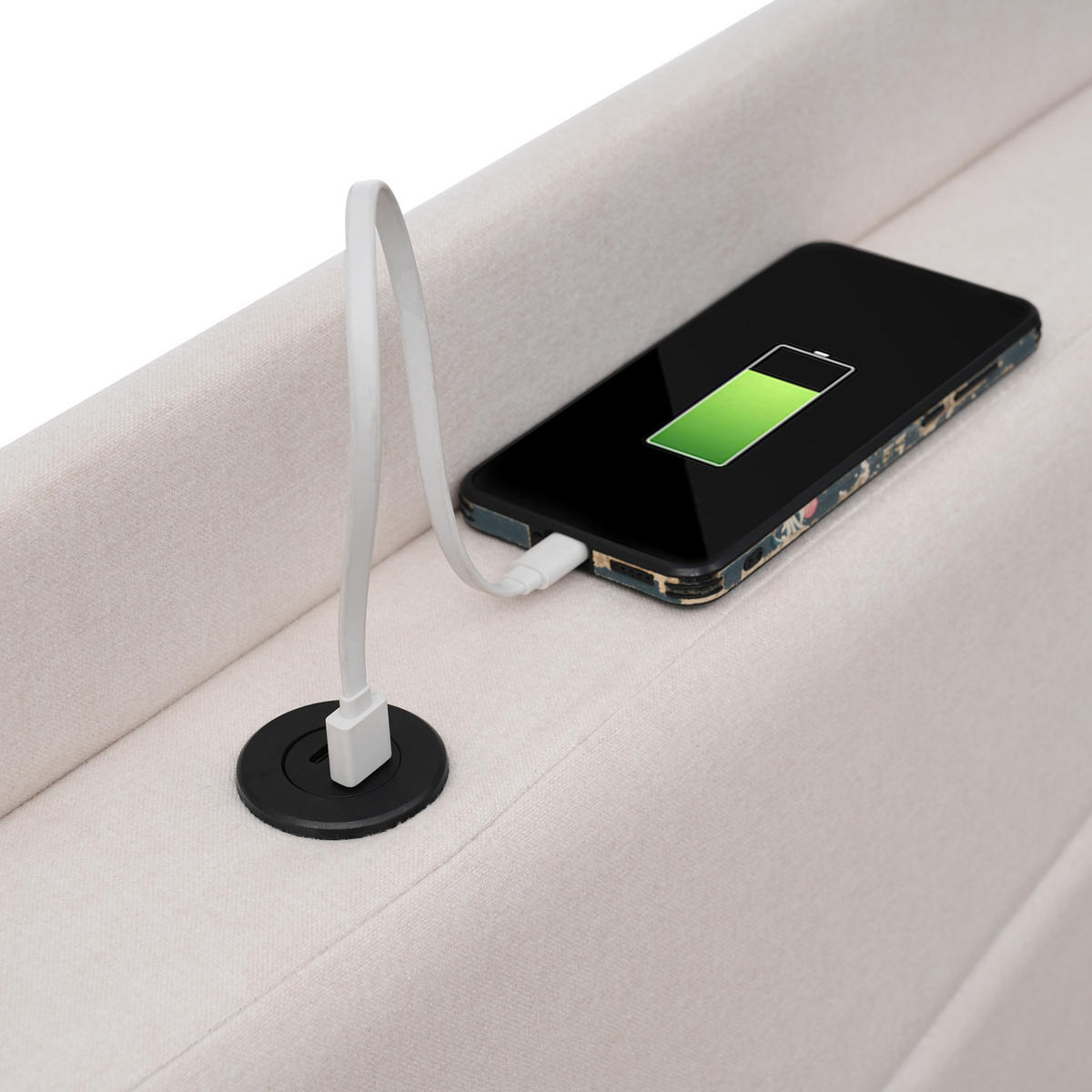 STAURAUMBETT 180/200 cm DE-00247, in Beige, Bettkasten - Beige, Holz (180/200cm) - ComfortXL