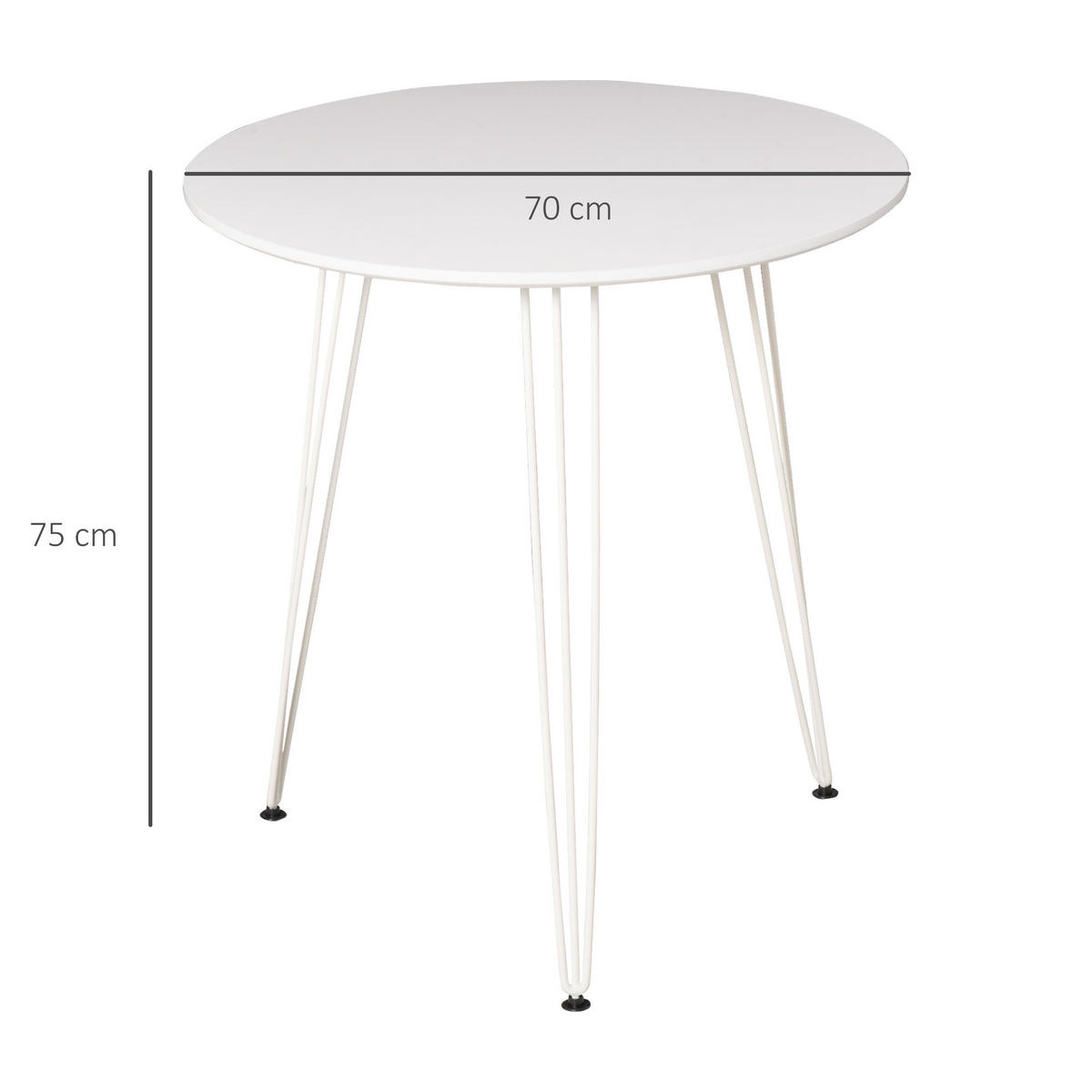 ESSTISCH Weiß 1 Stück - Weiß, Metall (70/70/75cm) - GiPP