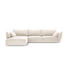 ECKSOFA links Kaelle aus Samt leichtes beige 4 Sitzplätze - Creme, Textil (171/308cm) - Micadoni