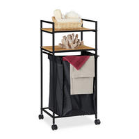ROLLREGAL - Schwarz, Holz/Textil (39/89.5/32.5cm) - Relaxdays