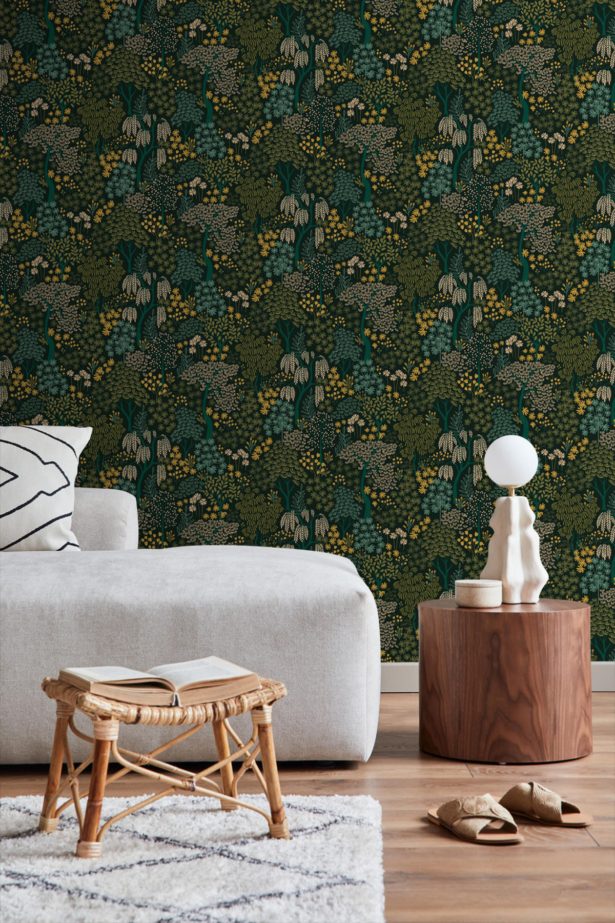 TAPETE Bäumen und Blumen 50 x 900 cm - Grün, Papier (50/900cm) - ESTAhome