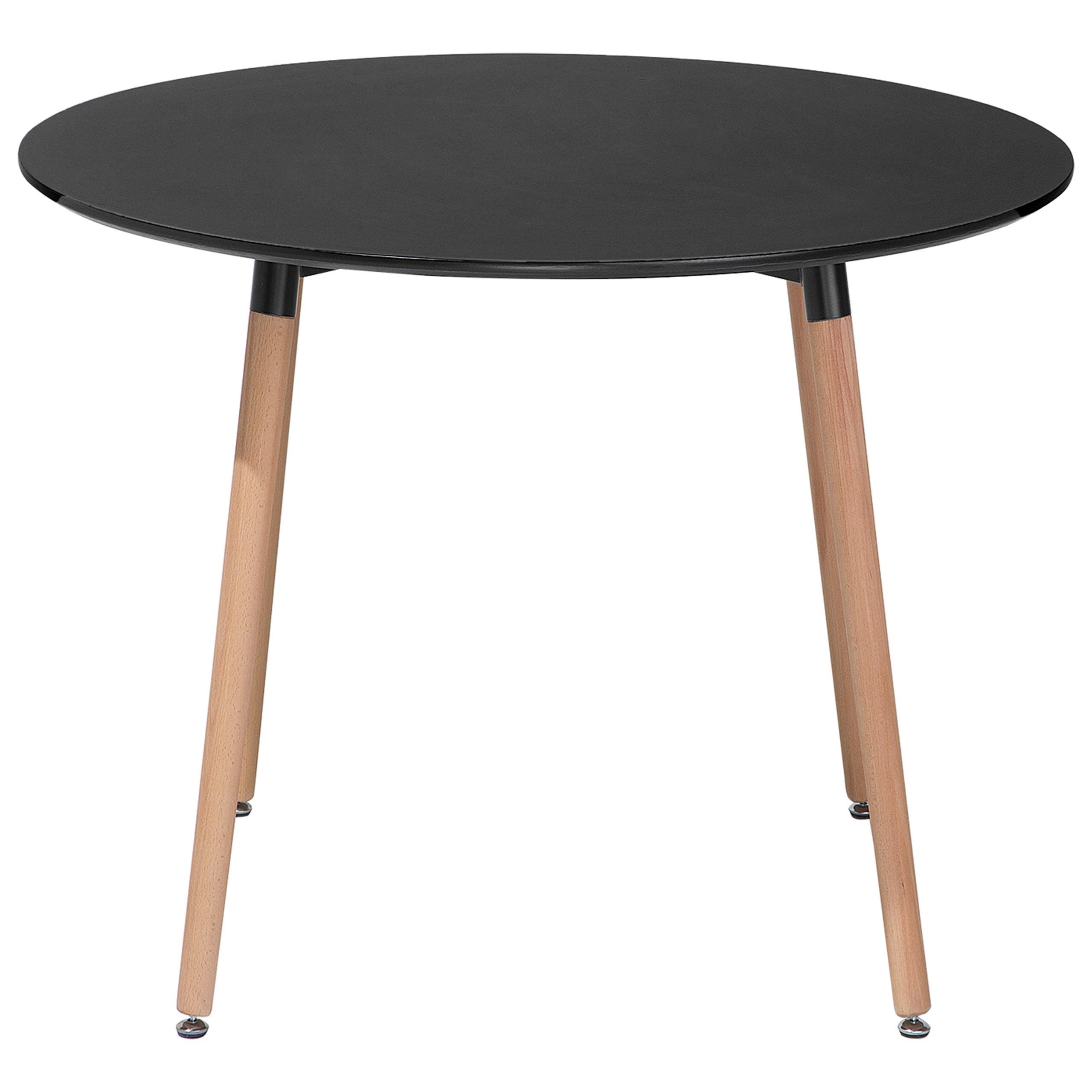 ESSTISCH 90/90/74 cm Schwarz, Hellbraun Rund Bovio - Schwarz, Holzwerkstoff (90/90/74cm) - Beliani