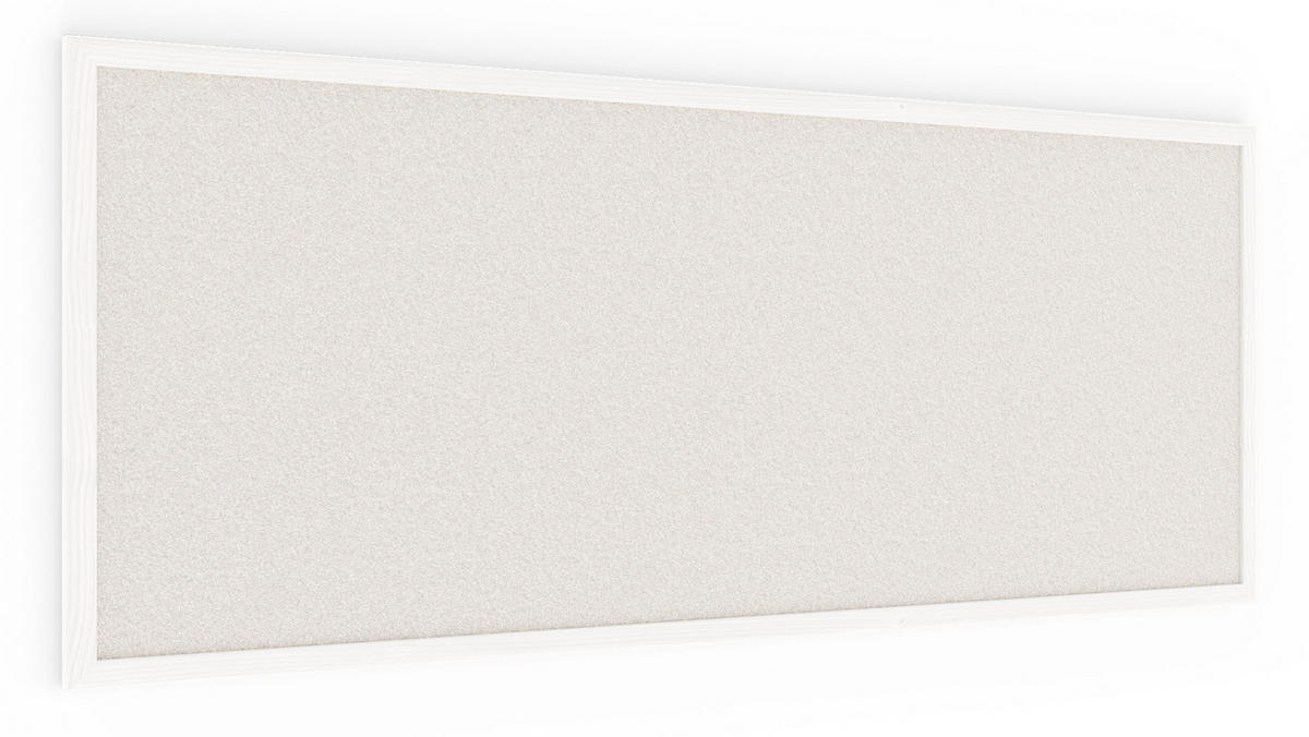 PINNWAND, Korktafel in weiß, 100x40 cm, Holzrahmen - weiß lackiert - Weiß, Holz (100/40/1.5cm) - ALLboards