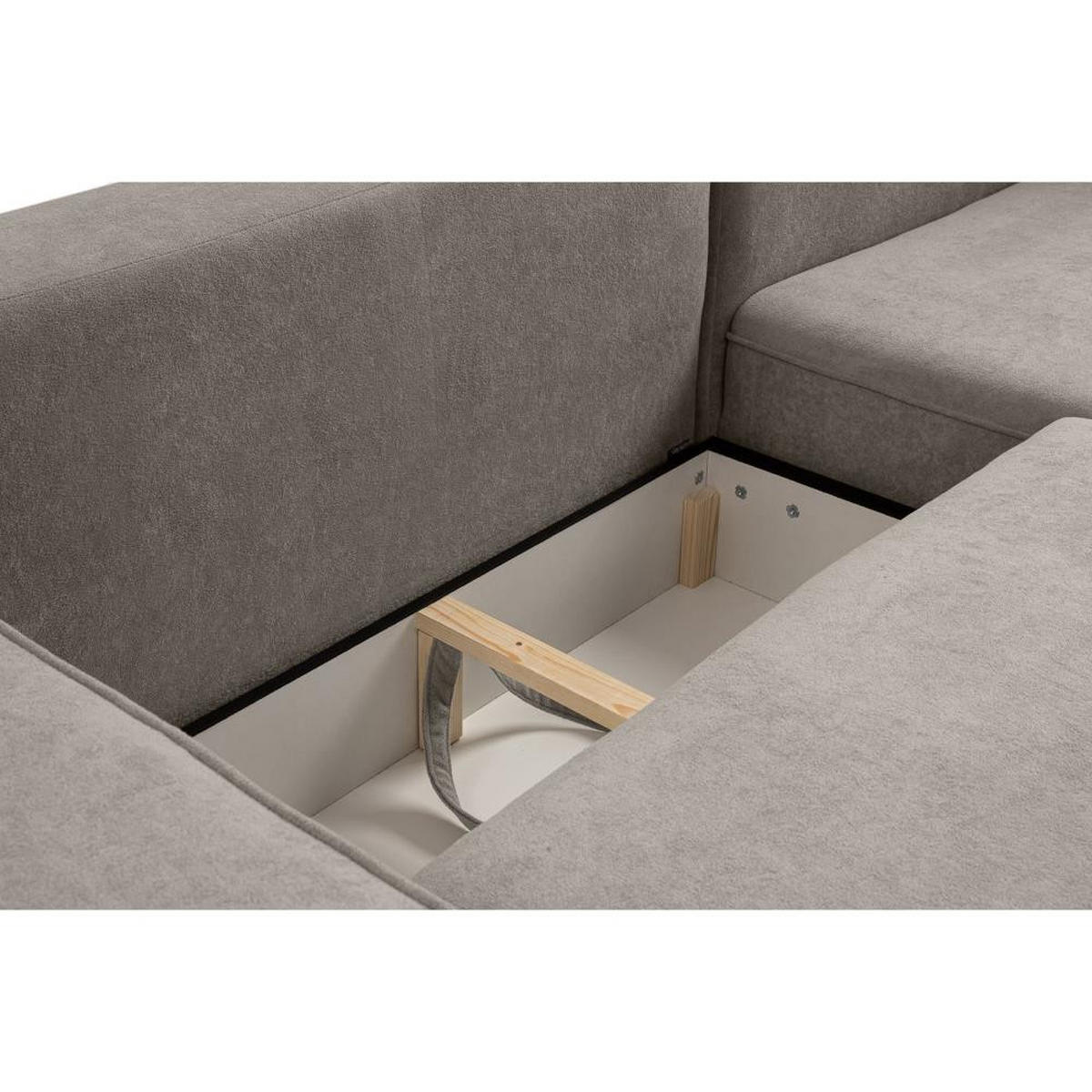 ECKSCHLAFSOFA Torre cappuccino velours rechts - Cappuccino, Textil (258/171cm) - Beautysofa