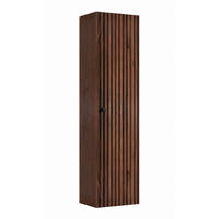 BADEZIMMER-HOCHSCHRANK: Nusseiche / Griffe Schwarz, 35 x 27 x 136 cm - Eichefarben/Schwarz, Holzwerkstoff (35/136/27cm) - 3XE LIVING