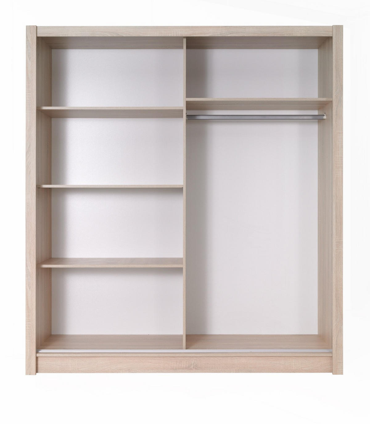SCHWEBETÜRENSCHRANK SVENA 184,4/200/61,5cm 2-türig mit Spiegel Sonoma Eiche - Sonoma Eiche, Holzwerkstoff (184.4/200/61.5cm) - MASSENO