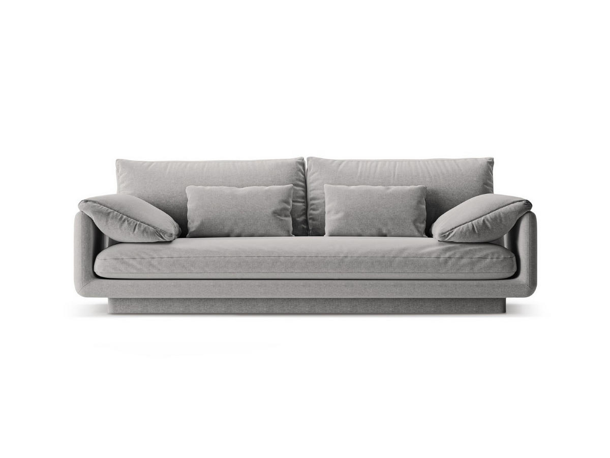 SOFA Torino aus strukturiertem Stoff hellgrau 3 Sitzplätze - Hellgrau, Textil (103/83/220cm) - Micadoni