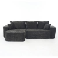 ECKSOFA 264 cm aus Chenille mit modularem L-Form-Design Schwarz - Schwarz, Textil (144/262cm) - Modenvie