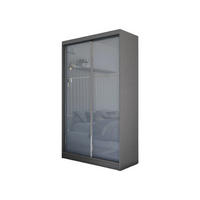 SCHWEBETÜRENSCHRANK Vena 150 cm 2-türig, graphit, lacobel graphit - Grau, Holz/Kunststoff (150/216/61cm) - Margaret Hadas24