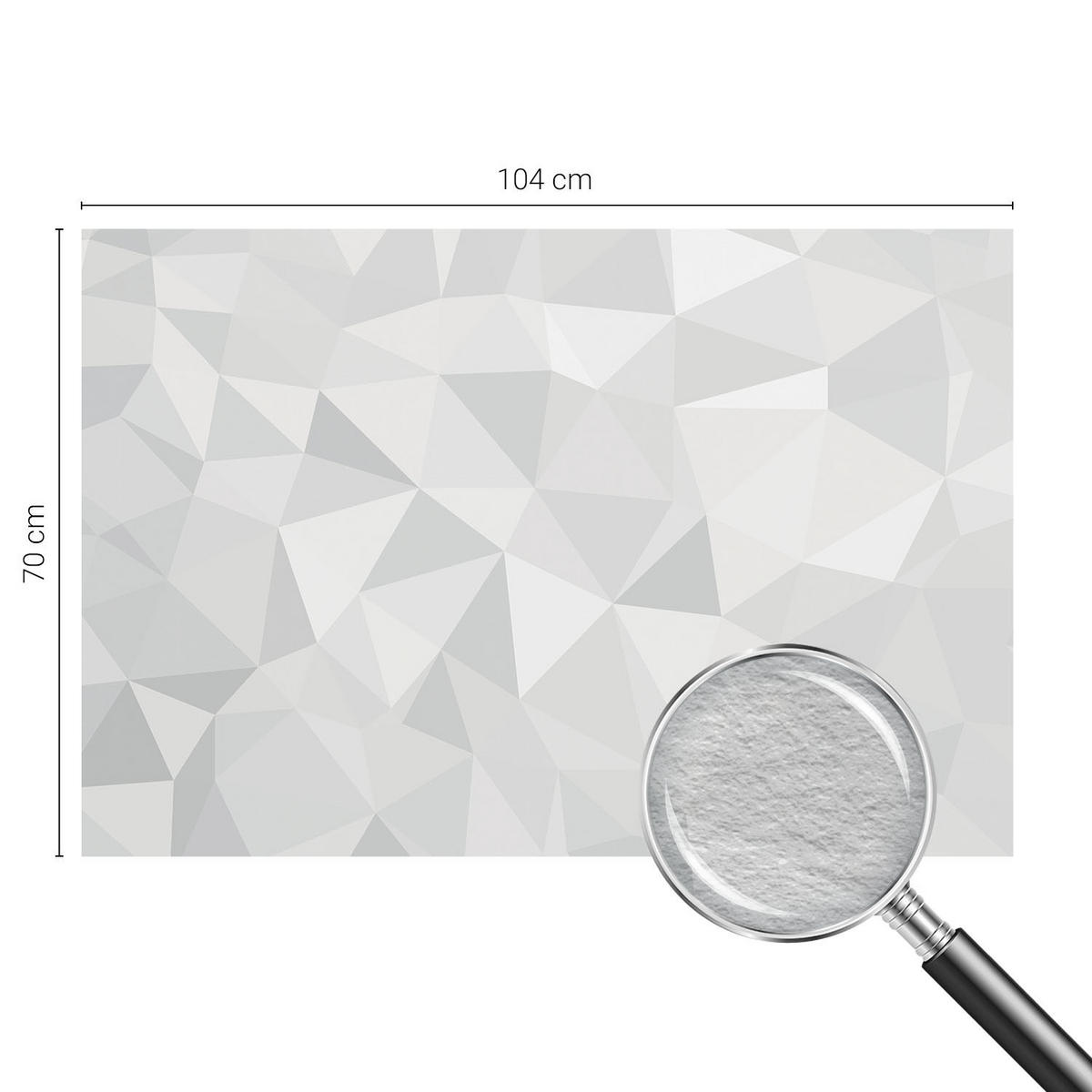 FOTOTAPETE 104x70 cm - Dreieckiges Mosaik - Weiß, Textil (104/70cm) - Wallfluent